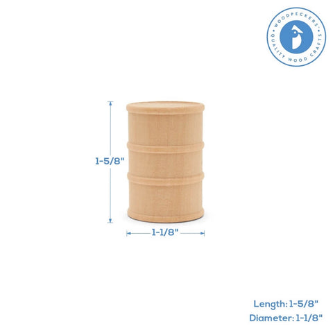 1-5/8" Miniature Wooden Oil Barrel