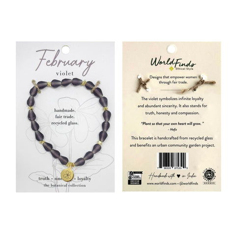 Birth Flower Bracelet - February