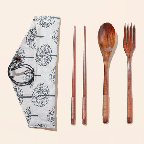 Coconut Utensil Cutlery Set - White