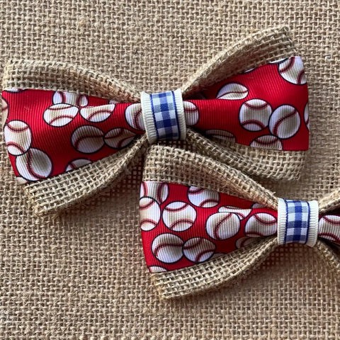 Baseball/Softball Dog Bow