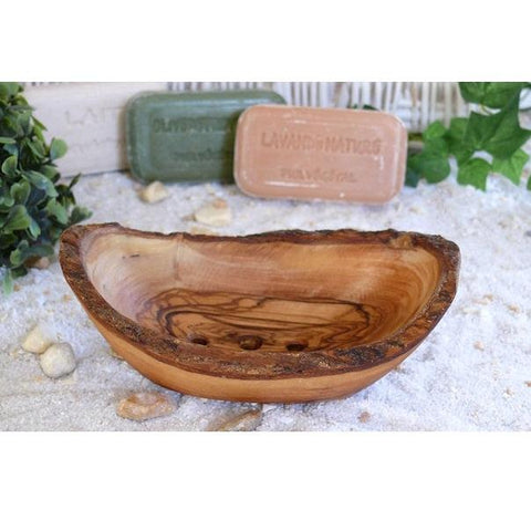 Rustic Olive Wood Soap Dish - Small