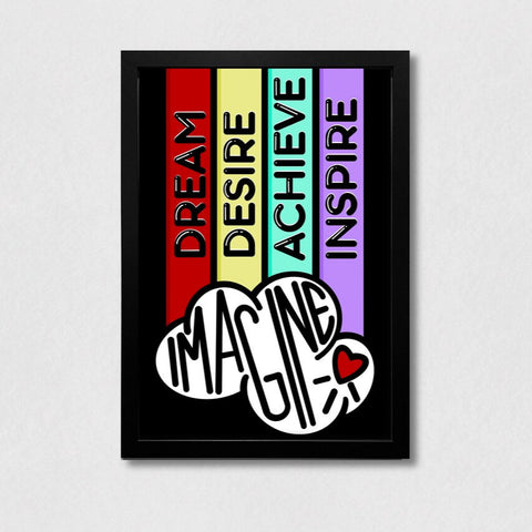13x19 Art Print - Imagine (Rainbow)