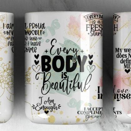 15oz Coffee Cup - Every Body is Beautiful