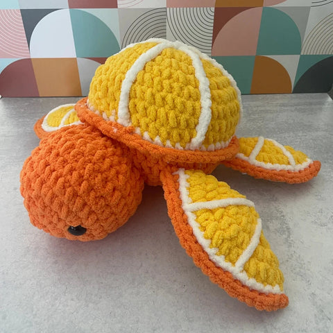 Orange Turtle Crochet Plush