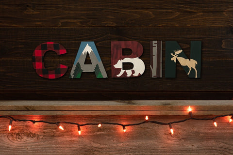 Cabin 8" Hand Painted Wood Letters