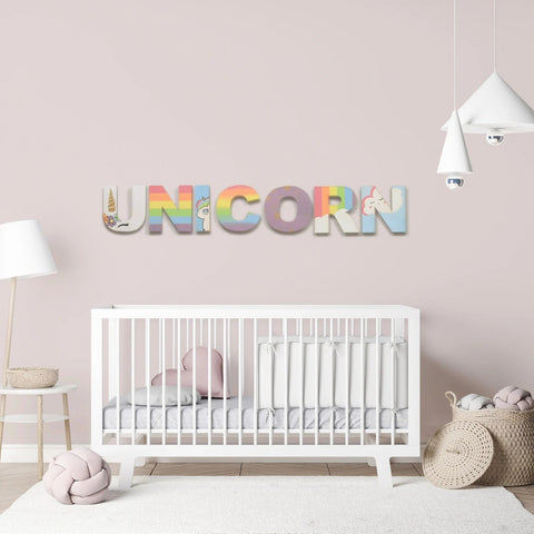 Unicorn 6" Hand Painted Wood Letters