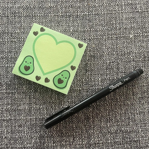 Avocado Heart Post It Notepad