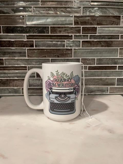 15oz Coffee Cup - Go Away I'm Writing