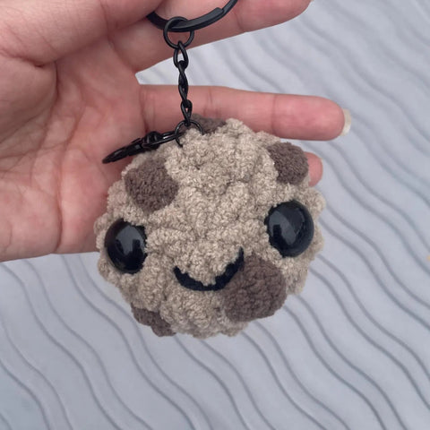 Chocolate Chip Cookie Crochet Keychain