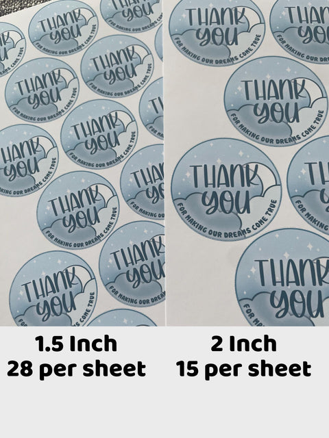 Thank you for making our dreams come true - Cloudy (Sticker Sheets)
