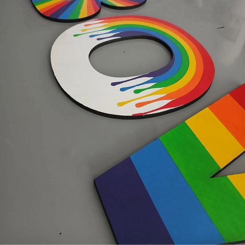 Rainbow 8" Hand Painted Wood Letters
