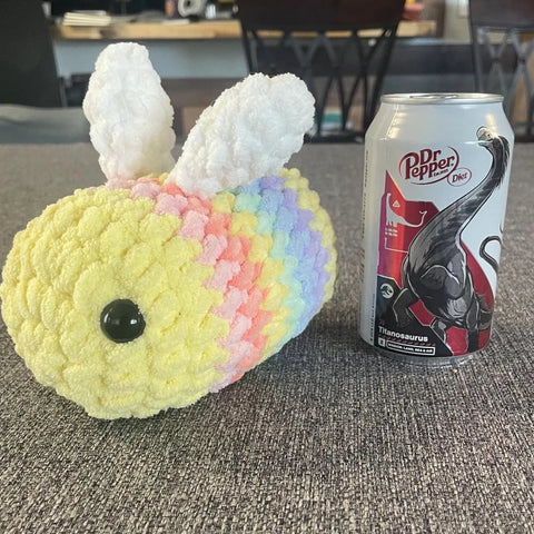 Crochet Rainbow Bee Soft Plush