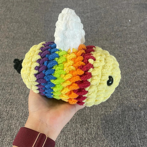Crochet Rainbow Bee Soft Plush
