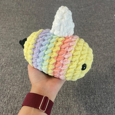 Crochet Rainbow Bee Soft Plush