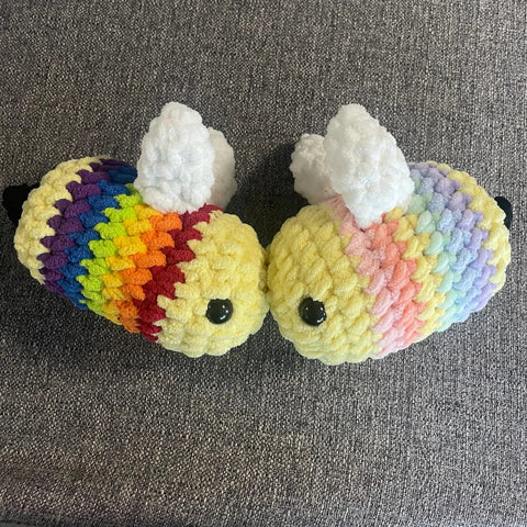 Crochet Rainbow Bee Soft Plush