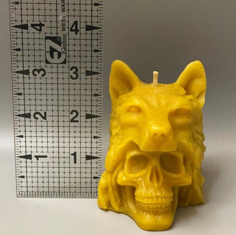 Skull Wolf Candle