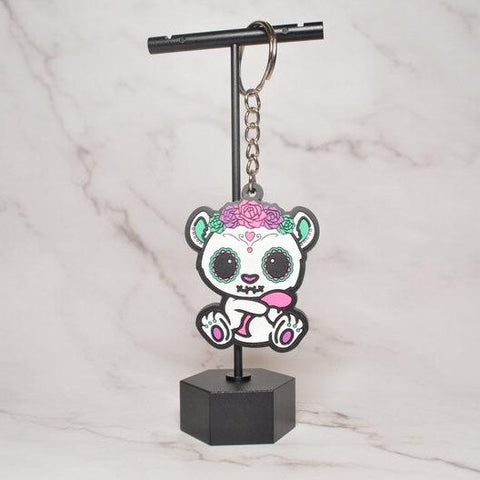 Sugar Skull Bear Keychain