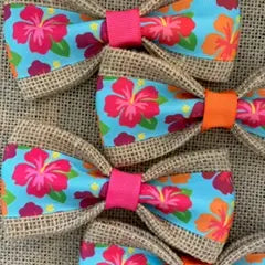 Hibiscus Flowers Dog Bow