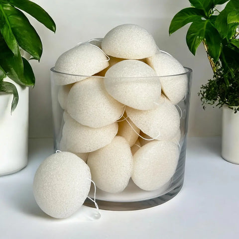 Natural Konjac Facial Cleansing Sponge - White