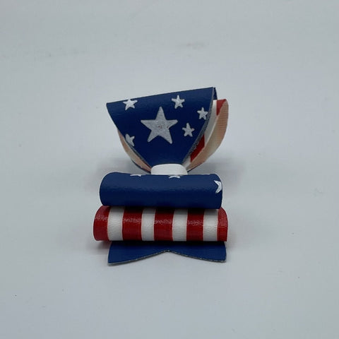 Stars and Stripes 4" Faux Leather Bow