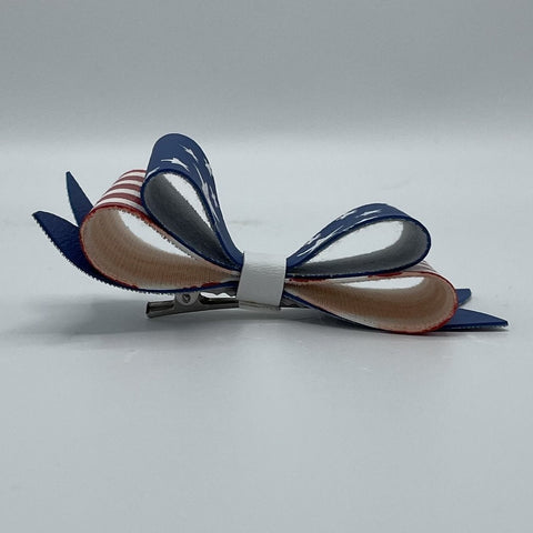 Stars and Stripes 4" Faux Leather Bow