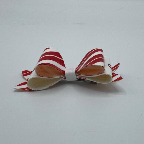 Candy Cane 4" Faux Leather Bow