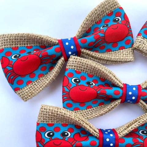 Red Crabs Polka Dot Dog Bow