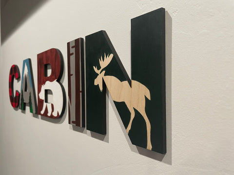 Cabin 6" Hand Painted Wood Letters