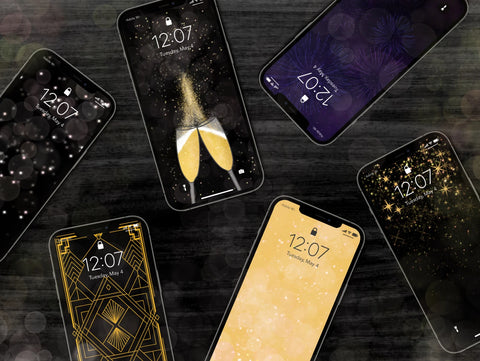 New Years Themed Phone Wallpapers (Digital File)