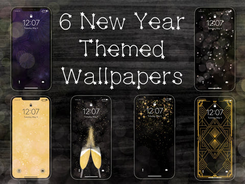 New Years Themed Phone Wallpapers (Digital File)