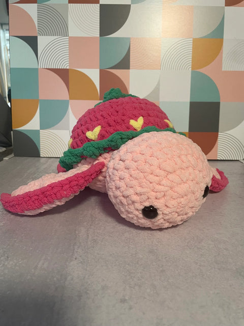 Strawberry Turtle Crochet Plush