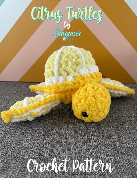 Citrus Turtle Crochet Pattern - Digital File