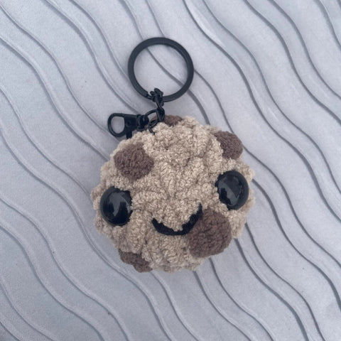 Chocolate Chip Cookie Crochet Keychain
