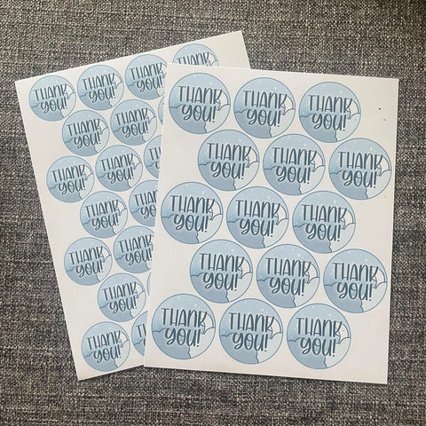 Thank you stickers  - Cloudy (Sticker Sheets)