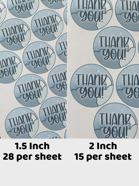 Thank you stickers  - Cloudy (Sticker Sheets)
