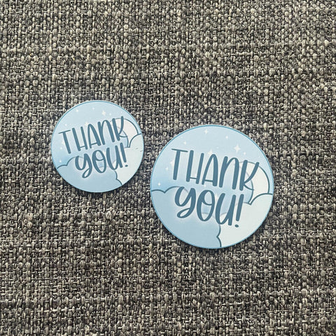 Thank You Stickers - Cloudy (Die Cut Stickers)