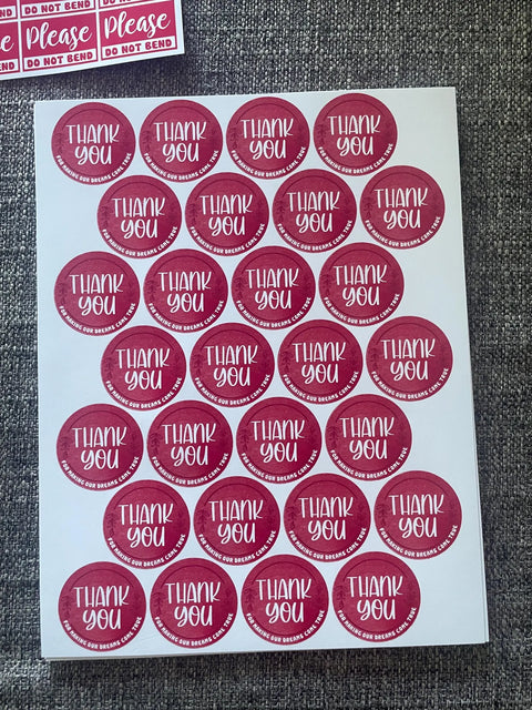 Thank You Stickers (sticker sheet)