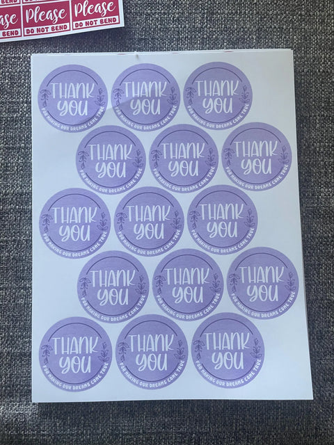 Thank You Stickers (sticker sheet)