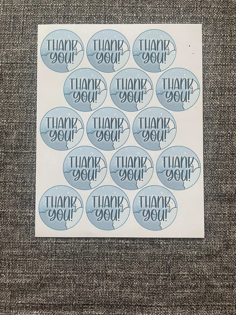 Thank you stickers  - Cloudy (Sticker Sheets)