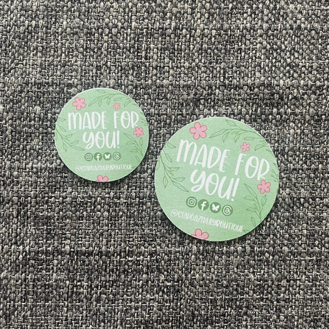 Made for you! Floral Style (Die Cut Stickers)