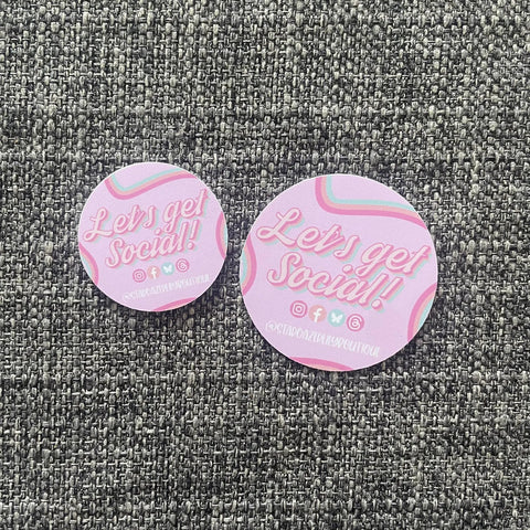 Let's Get Social - Retro Style (Die Cut Stickers)