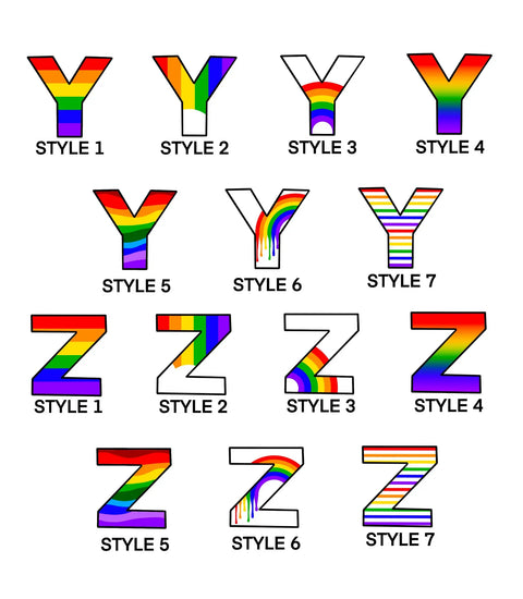 Rainbow 6" Hand Painted Wood Letters