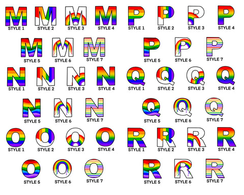 Rainbow 6" Hand Painted Wood Letters