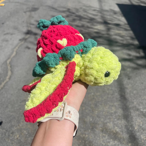 Strawberry Turtle Crochet Plush
