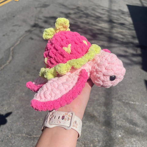 Strawberry Turtle Crochet Plush