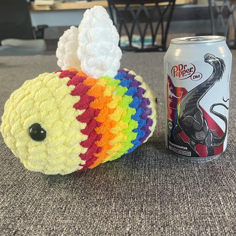 Crochet Rainbow Bee Soft Plush