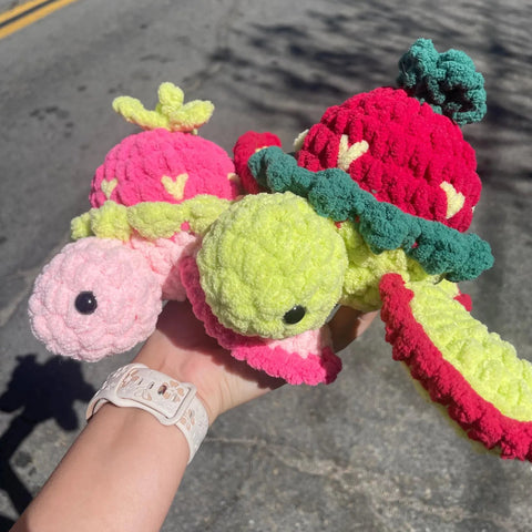 Strawberry Turtle Crochet Plush