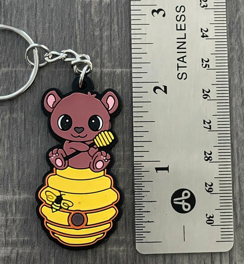 Honeycomb Bear Keychain