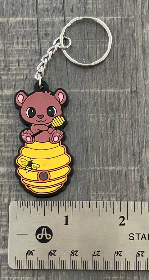 Honeycomb Bear Keychain