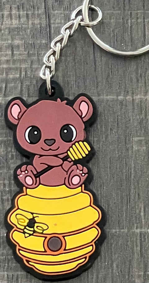 Honeycomb Bear Keychain